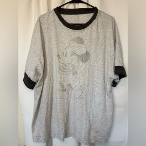 Aerie Mickey Mouse Gray T-Shirt with Black Trim